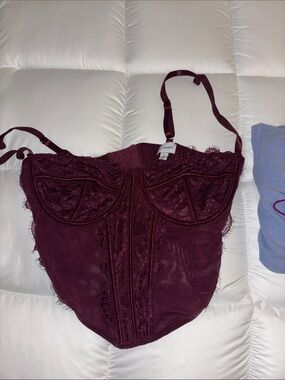 PacSun Burgundy Lace Bustier Bandeau